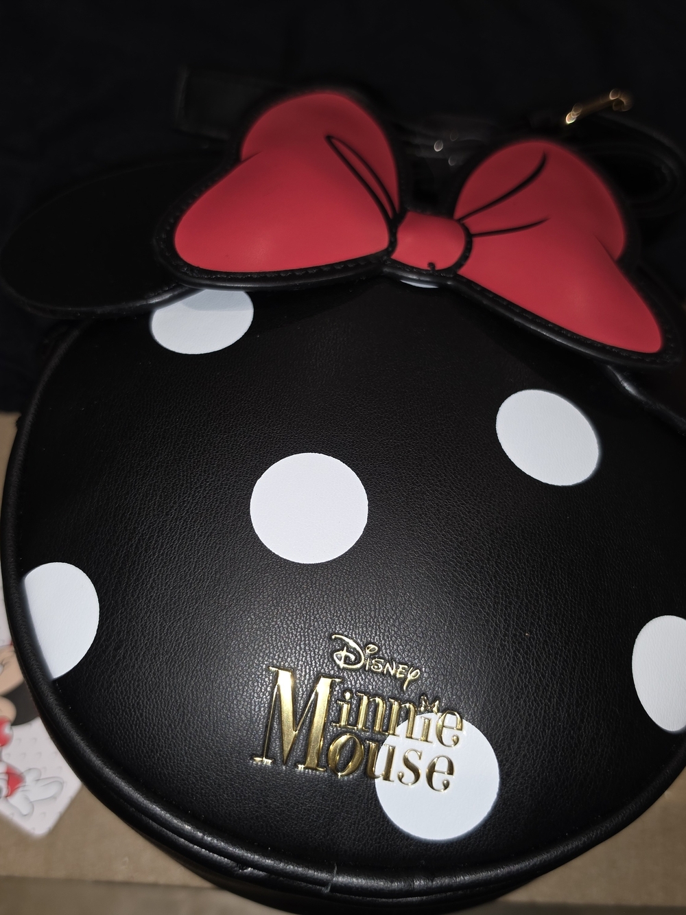 Disney Minnie Mouse Crossbody Bag - Black, White & Red Bow